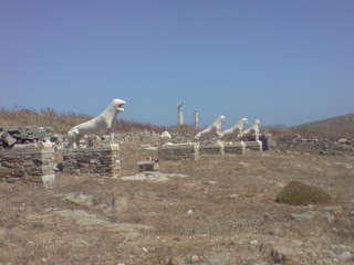 Statues at Delos, Cyclades, Greece